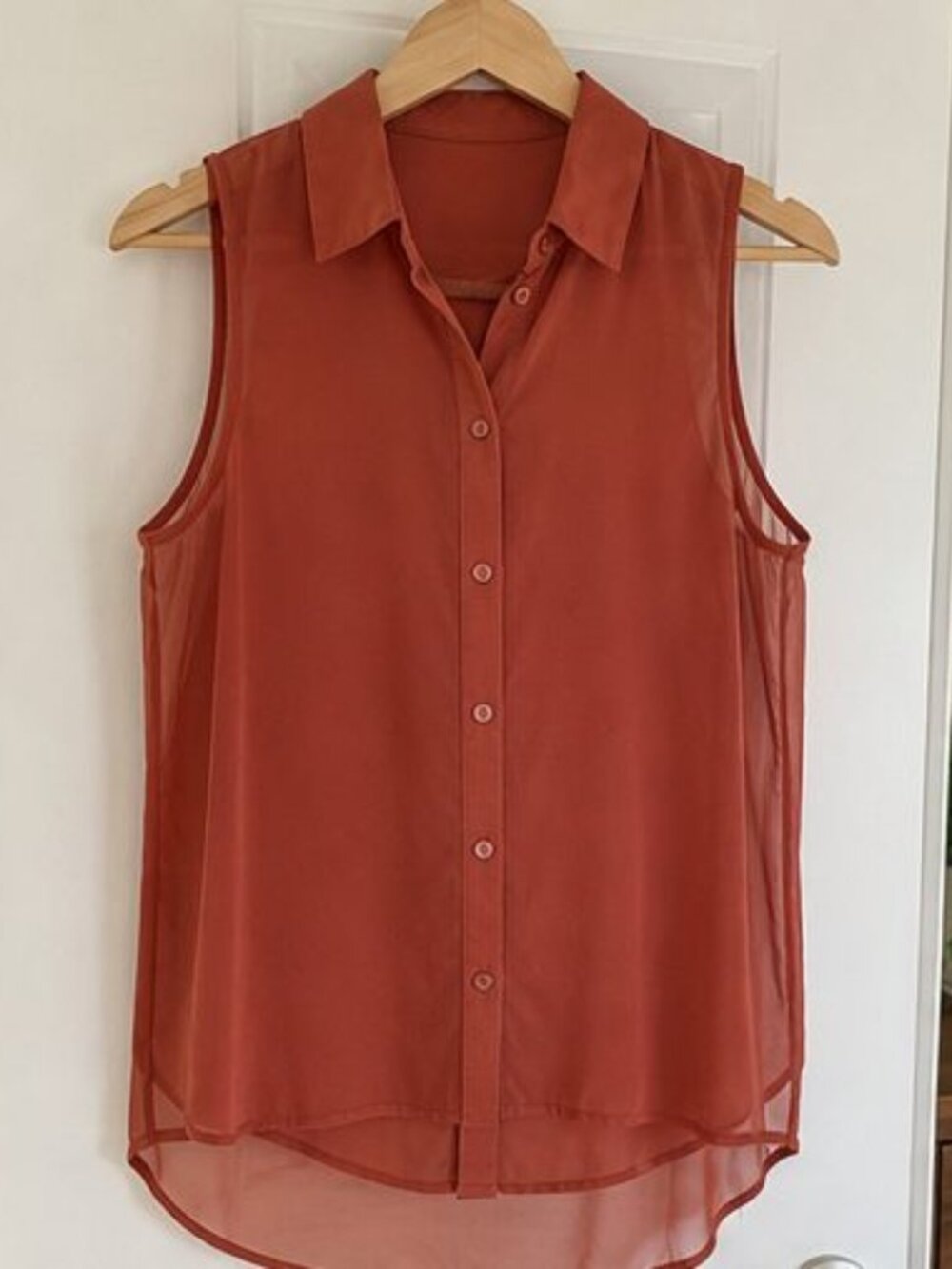 Rust Ruffle Blouse